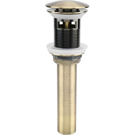 G1 1/4 " Pop-up Rétro Bouchon Bonde de Lavabo Vidange Clic-clac avec Trop-Plein en Laiton Bronzé Universel Valve Draineur d’Evier Vasque Siphon - avec Trop-Plein (1/5)