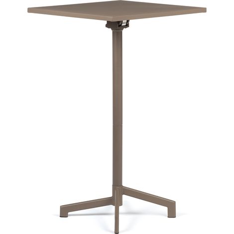 Mesa de bar cuadrada 60x60 cm plegable y convertible en 2 alturas en acero Dely SKLUM