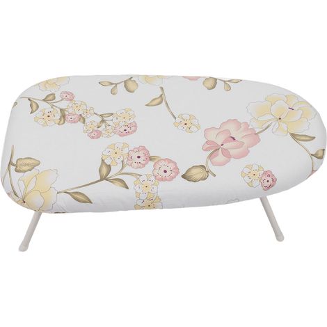 Table à repasser de voyage avec pieds pliants, housse en coton, motif pivoine, plan de table pour vêtements (1/5)