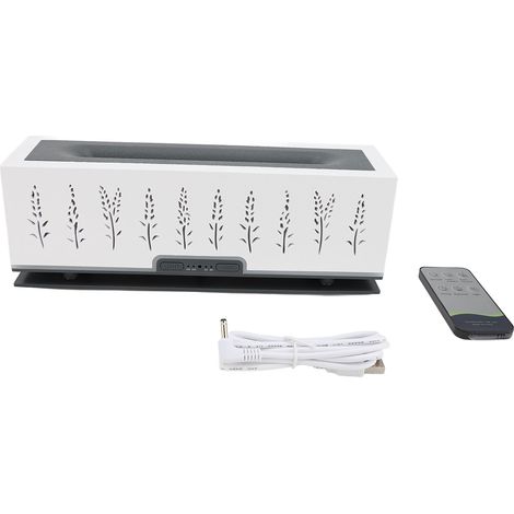 Diffuseur de flamme humidificateur télécommande huile essentielle 200 ml aromathérapie pour bureau à domicile blanc (1/2)
