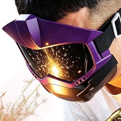 Casco per saldatura regolabile, rimovibile, auto-oscurante con protezione facciale per la produzione automobilistica, lavorazione dei metalli, saldatura, molatura e taglio. (1/5)