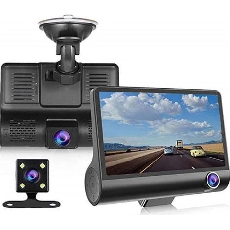 Caméra Embarquée Voiture Grand Angle 170°,Dashcam Voiture GPS Full HD 1080P,Trois lentilles,Écran 4 Pouces -Dash Cam avec Module GPS (1/4)