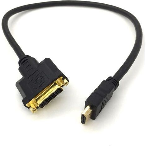 BUNTHAUS 25cm, Câble Adaptateur HDMI vers DVI - HDMI Mâle vers DVI Femelle 24+5-1080p Full HD HDTV 1920 x 1080 - Contacts Plaqués Or - TV Projecteur PC (1/5)