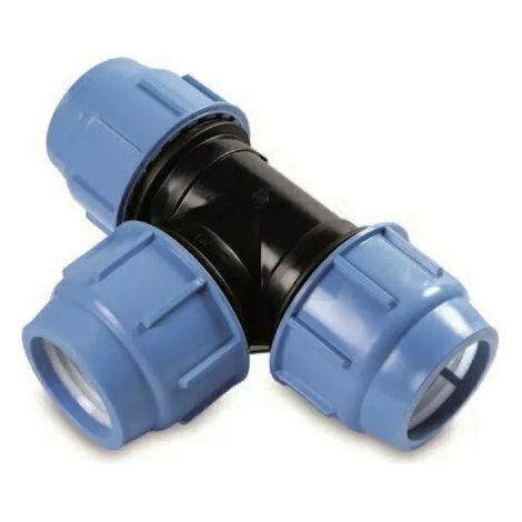 Te de PE 75-75-75 mm SELLO AZUL PN10