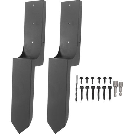 Piquets d'ancrage pour poteaux de clôture, piquets de réparation robustes en acier, kit de réparation pour poteaux de clôture (1/5)