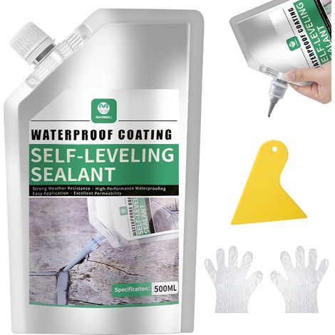 Scellant De Réparation De Fissures Pour Béton De Dalle, Remplissage De Fissures En Béton, Adhésif Auto-nivelant Pour Scellement De Fissure Dans Le Bétons, Mastic Concret Imperméable，500G (1/5)