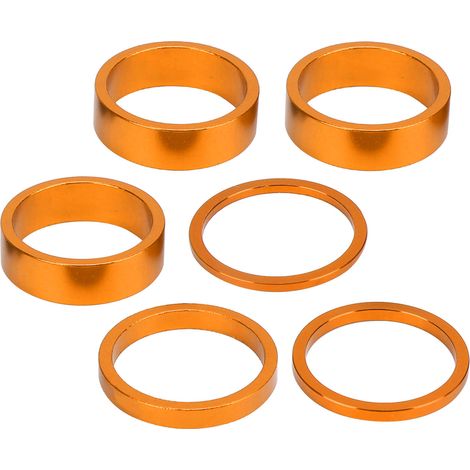 6 Entretoises de Direction en Alliage d'Aluminium pour VTT, Spacers de Potence Dorés pour Vélo Tout Terrain (1/5)