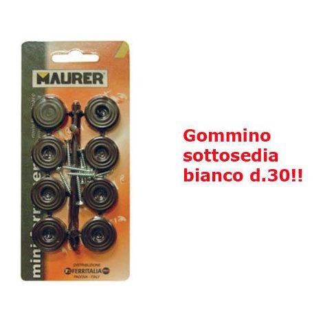 GOMMINO SOTTOSEDIA PIATTI  CON CHIODI D.30 BIANCO (15055) (1/2)