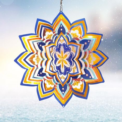 3D Mandala Windspiel Sternenhimmel 30,5 cm Edelstahl rostfrei Garten Deko