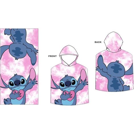 Poncho toalla Stitch Disney microfibra
