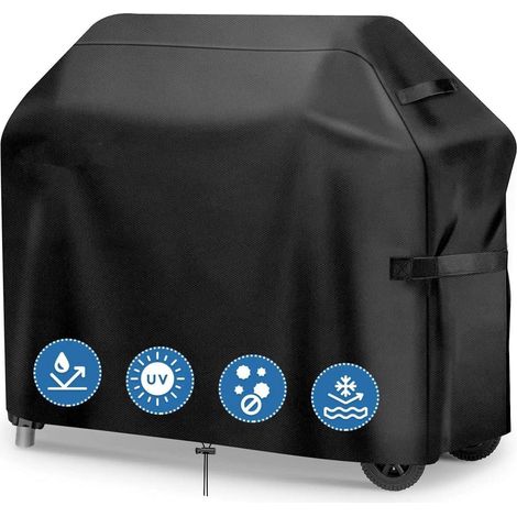Grillabdeckung wetterfest Gasgrill Abdeckung 147x61x122cm Schwarz (1/5)