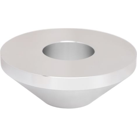 Cône de centrage pour démonte-pneu manuel en aluminium massif, diamètre 42,4 mm, finition brossée argentée, protection jantes (1/5)