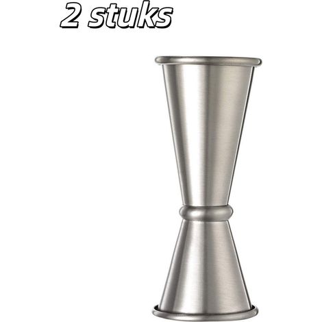 2 pièces - Gobelet de mesure - Double face - Acier inoxydable - Cocktail jigger - Convient aux mixologistes professionnels et à, 1 (1/5)