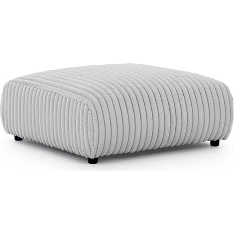 CAISA - Pouf en velours côtelé Gris clair 88x88x37 (1/5)