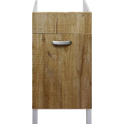 Mobile per Lavatoio 45x50 DOMINA MIX Bianco / Wood Chiaro incasso per ceramica e plastica (1/5)