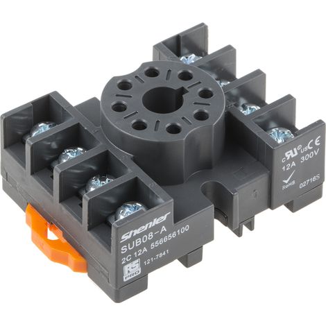 Prise femelle à montage sur rail DIN 8 contacts, Rail DIN, 300V, pour Relais RUB de RS PRO ( Prix pour 1 ) (1/2)