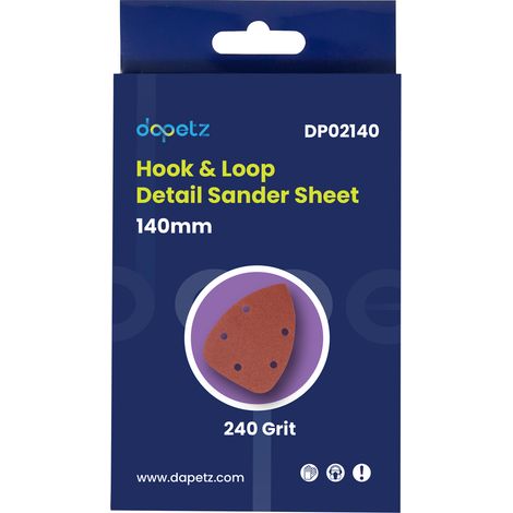 Dapetz ® Mouse Sanding Pads 5 Holes Hook and Loop Palm Sander Sandpaper Mouse Sanding Sheets Assorted Grits 240 Compatible with 140mm Black and Decker Detail Hand Sander -10Pcs (1/5)