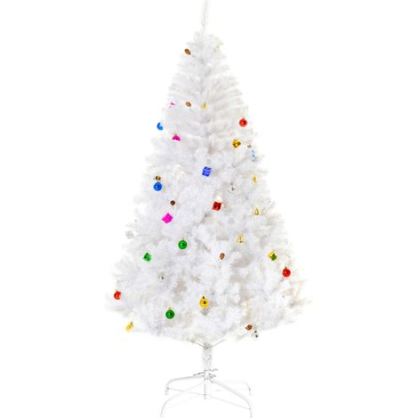 Árbol de Navidad Decoraciones Artificiales Incluidas 150/180 cm Verde y Blanco (1/5)