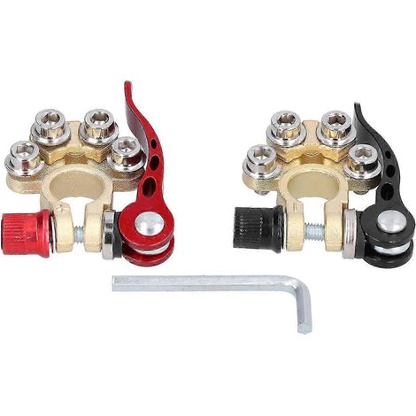 Connecteur de borne batterie 4 voies positif négatif, pince de raccordement auto utilitaire X0374 (1/5)