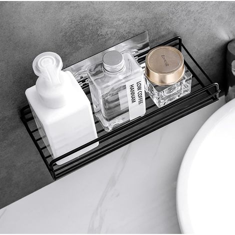 Porte-shampooing adhésif sans perçage pour salle de bain et cuisine, étagère murale pour pots d’épices et produits