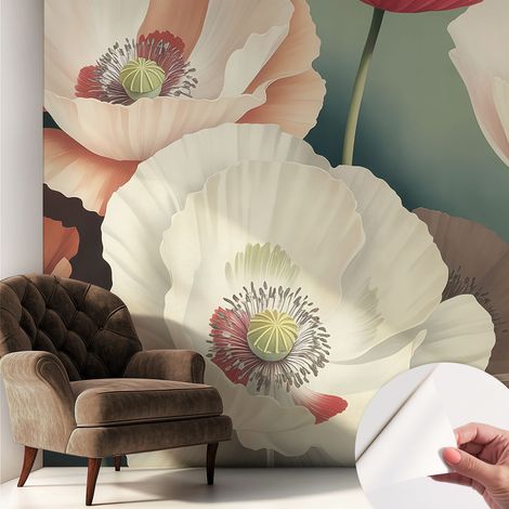 Fotomurale adesivo stickers - murali decorativo - soggiorno moderno - effetto realistico - Bellezza floreale 250x250 cm (1/5)