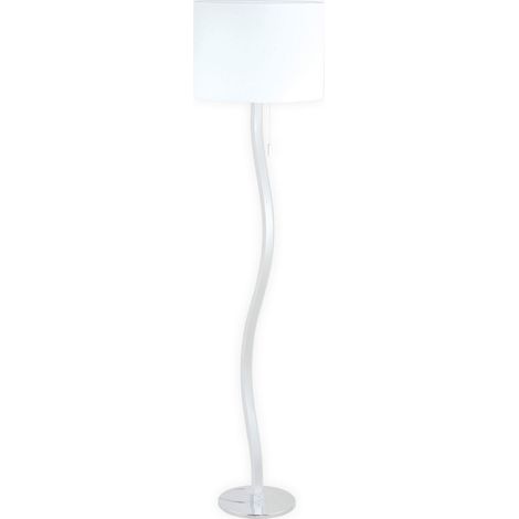 Lampadaire LED Design avec Pied Lumineux pour Salon et Bureau en Métal Blanc 163 cm - PANGIVO (1/5)