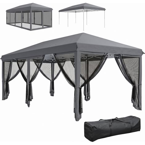Vendredi noir Tonnelle pliante 6x3 m avec moustiquaires amovibles, version pratique (1/5)