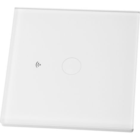 Interrupteur mural intelligent WiFi RF à commande tactile, panneau en verre étanche, compatible avec la commande vocale, 10 A, AC80-260 V (1/5)