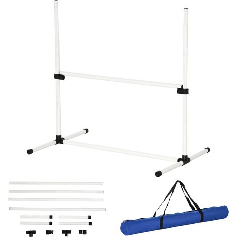 Lot de 4 obstacles Agility Dog pour chien, hauteur réglable, avec sac de transport, 99x65x94cm