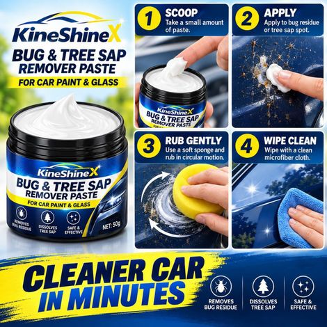 KineShineX Répulsif anti-insectes et détachant pour résine automobile, élimine les taches d'insectes sur la peinture de voiture, nettoie la résine, répulsif anti-insectes pour pare-brise, détachant po (1/4)