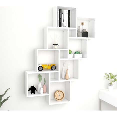 Étagère cube murale Blanc 90x15x119 cm (1/5)