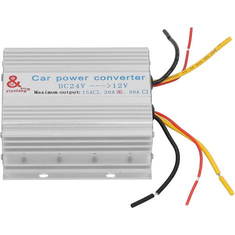 Convertisseur de tension 24V vers 12V 20A, transformateur abaisseur professionnel pour voiture, bus, camion et camping-car. (1/4)