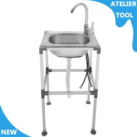 ATELIER Moderne 201 évier de cuisine en acier inoxydable résistant à la corrosion avec le robinet et le tuyau d'entrée (1/5)