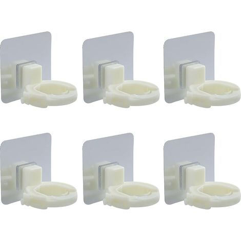 Support mural pour flacons de gel douche Alasum (lot de 6), distributeur de shampoing, support pour savon liquide sans perçage, idéal pour la salle de bain et la cuisine. (1/5)