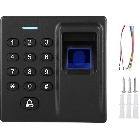 Clavier de contrôle d'accès à empreinte digitale lecteur de carte mot de passe noir 12V DC (1/5)