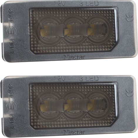 Éclairage de plaque LED pour BMW (E39-E93, F10-F34), verres fumés, lot de 2 (1/2)