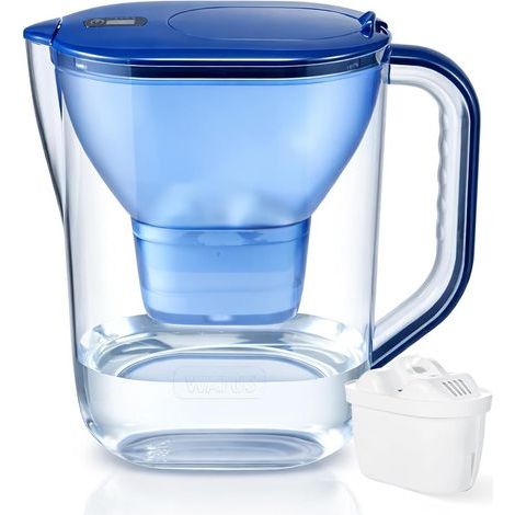 Water Filter, Blue Filter Jug, Contains 1 Watus Cartridge - Filter Jug (1 Gallon), Drinking Water Filtration to Reduce Limescale, Chlorine, Lead and Copper in (1/5)