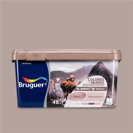 Bruguer Colores del Mundo Pintura para paredes monocapa Perú Piedra Intermedio 4 L