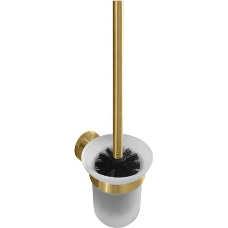 Sapho X-Round - WC-Bürste zur Wandmontage mit Halter, Milchglas/Gold XR303GB (1/2)