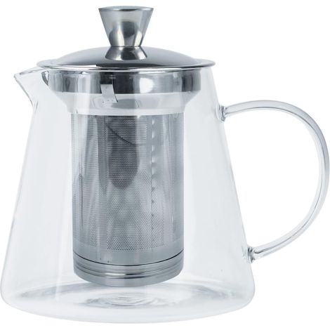 1 Théière Verre borosilicate Filtre inox dévissable Double paroi Bec anti-goutte Cuisine