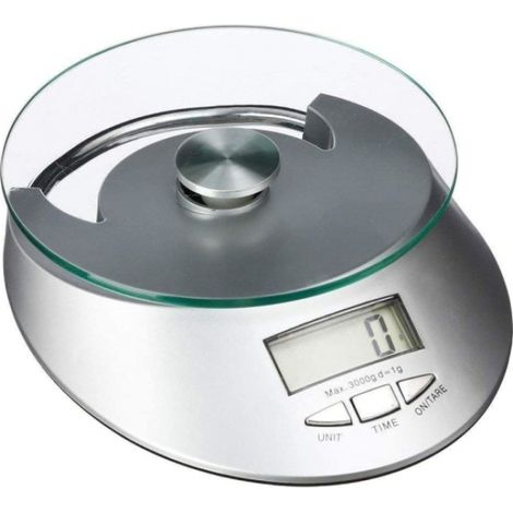 Balance de cuisine numérique - verre/métal gris-AquaForge (1/5)