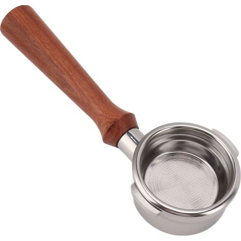 Portafiltro sin fondo de 58 mm con 2 orejetas y mango de madera desmontable para cafetera Breville Serie 9. (1/5)
