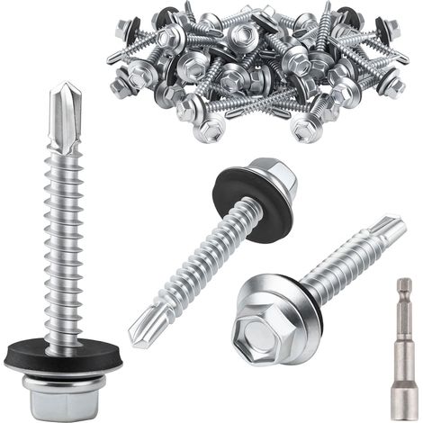 Lot de 70 vis à tôle trapézoïdale - 4,8 x 75 mm - Robuste (1/5)