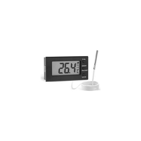 Thermomètre de four numérique -58 °F à 572 °F/-50 °C à 300 °C avec sonde, alarme de température haute et basse, écran LCD, Celsius/Fahrenheit (noir) (1/5)