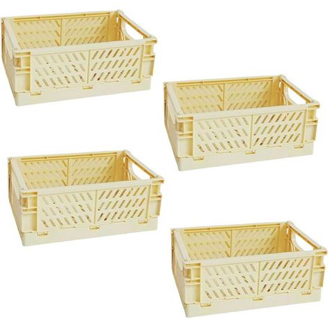 Juego de 4 cajas de almacenamiento plegables,Dimensiones 2516,510 cm,Plegables de forma estable,Armario de almacenamiento plegable grande (1/5)
