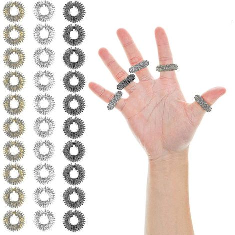 30 anneaux de massage par acupression pour les doigts, anneaux sensoriels à picots-AquaForge (1/5)