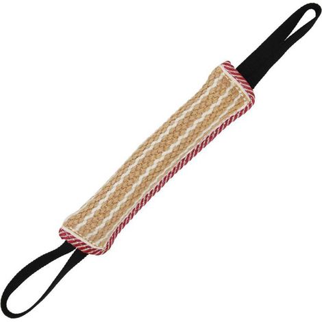 Cuerda para perros con 2 asas de cáñamo natural – juguete para masticar y entrenar – 30 x 8 cm (1/5)