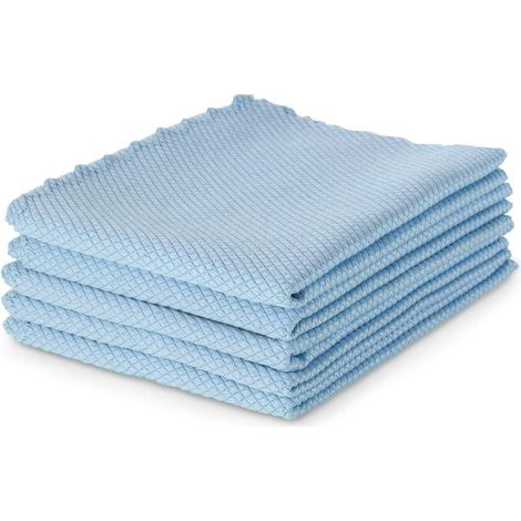 Chiffons de nettoyage en microfibre pour le verre - Chiffons réutilisables, non pelucheux et sans traces, pour miroirs et acier inoxydable (1/5)