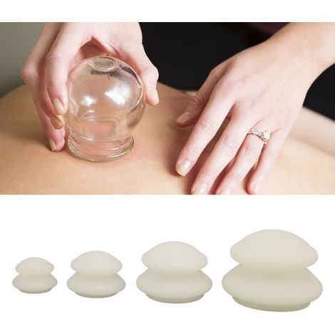 Set von Schröpfgeräten für den Heimgebrauch mit Feuchtigkeitsaufnahme und Unterdruck Massage- und Schabetechniken. (1/5)