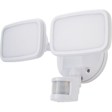 Litecraft Alma Flood Light Twin LED 20W Outdoor Fitting with PIR Sensor - White (1/5)